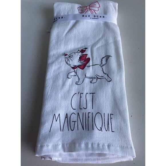 2 Pk Rae Dunn Disney Aristocats Marie C’est Magnifique Kitchen Towel Set NEW - Picture 8 of 12